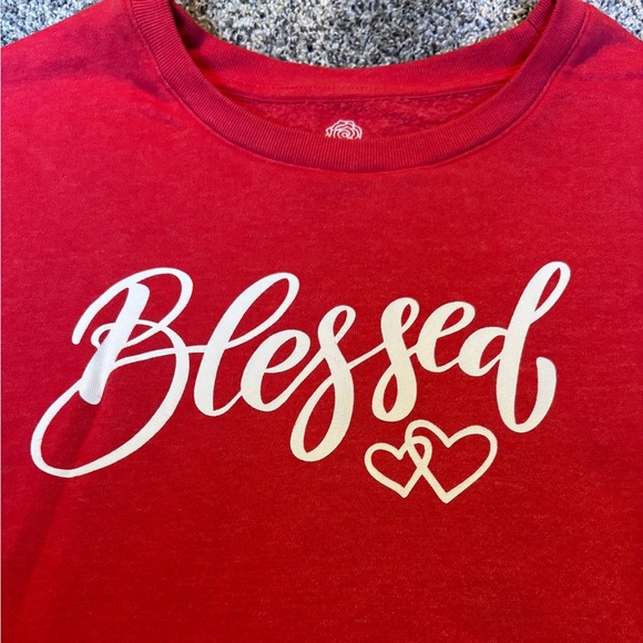 Red 'Blessed' sweater, Size XL - Picture 3 of 5